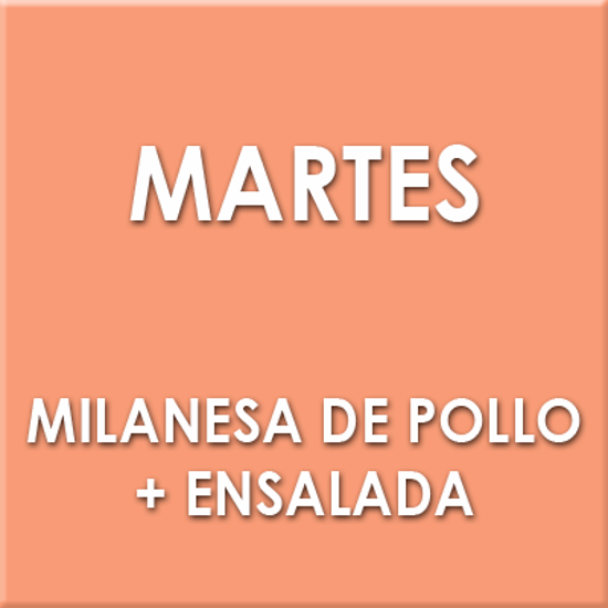 Imagen de Milanesa de pollo + ensalada (Martes)