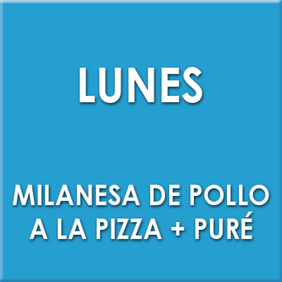 Imagen de Milanesa de pollo a la pizza + puré (Lunes)