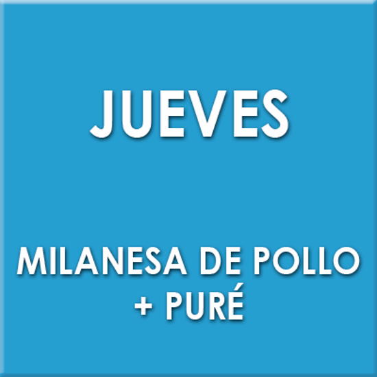 Imagen de Milanesa de pollo + puré (Jueves)